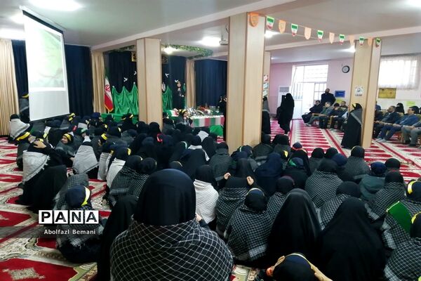 استقبال از پیکر مطهر شهید گمنام در مدرسه شاهد مریم قم