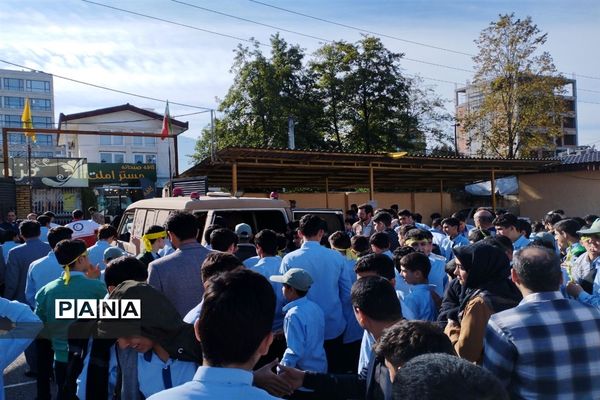 مراسم استقبال از شهید گمنام در عباس آباد