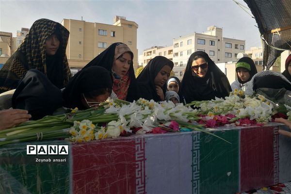 تشییع شهید گمنام در مدرسه زهرای مرضیه ناحیه ۱