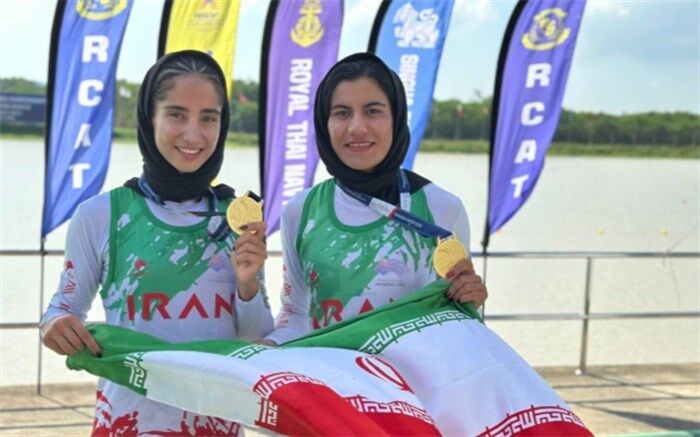 مدال طلای روئینگ دونفره آسیا به دختران ایران رسید‌
