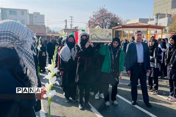 تشییع  پیکر مطهر شهید گمنام در دبیرستان‌های اشتهارد