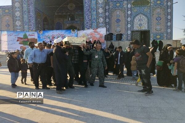 تشییع پیکر شهید گمنام در شهرستان حاجی‌آباد