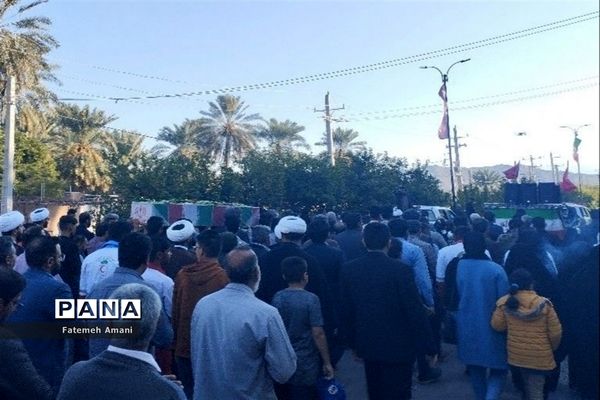 تشییع پیکر شهید گمنام در شهرستان حاجی‌آباد