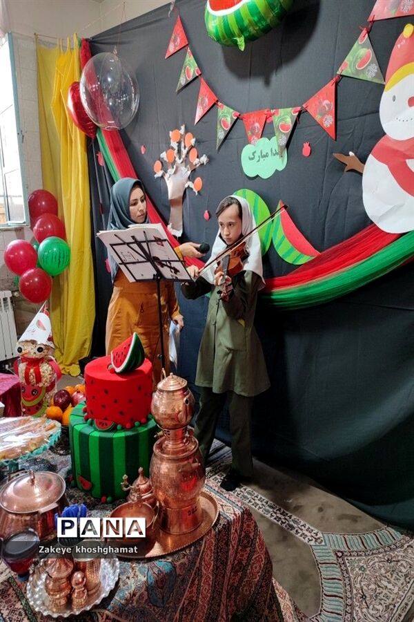 برگزاری جشن یلدای سنتی در مدرسه شهید خاقانی شهرستان شیروان