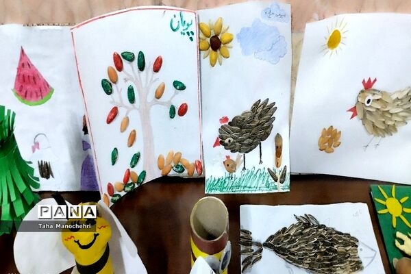 نمایشگاه کاردستی با وسایل دور ریختنی پایه اول در آموزشگاه علامه طباطبایی