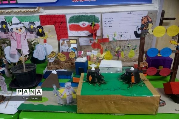 نمایشگاه دست‌سازه با وسایل دورریختنی در آموزشگاه ملوک زندی شهرستان پیشوا