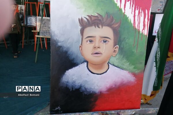 نمایشگاه نقاشی «آخراشه» با موضوع فلسطین در قم-1