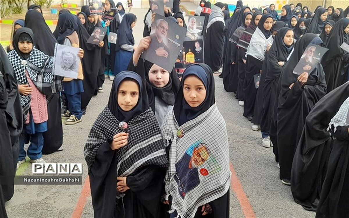 مراسم گرامیداشت شهادت سردار دلها در مدارس شهر بهمن/فیلم