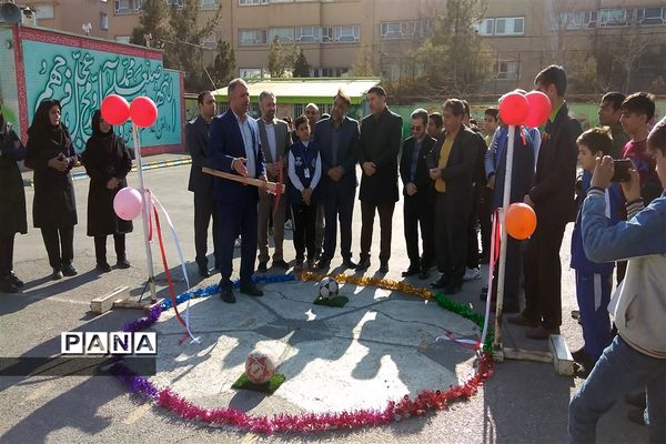 آیین کلنگ زنی زمین چمن مصنوعی دبیرستان سرآمد ناصر مشهد