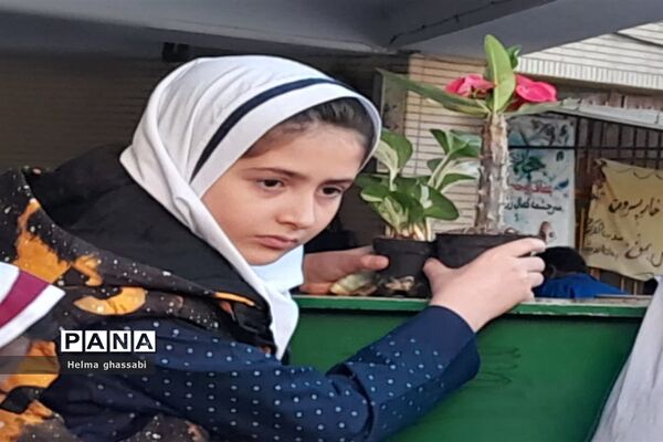 نذر گل در دبستان دخترانه شهید‌محمدعلی صابری قائمشهر