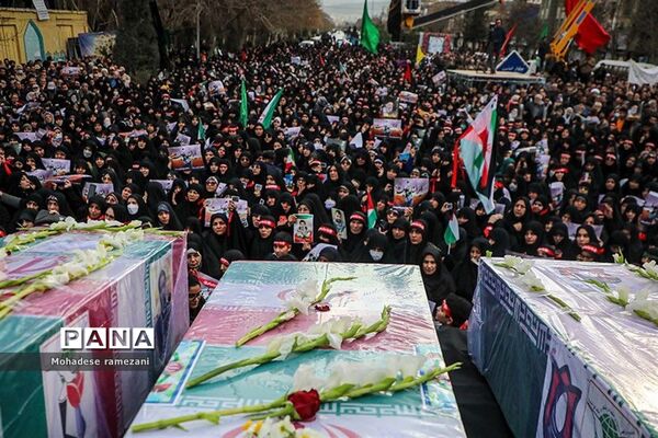 تشییع  شهدای حادثه تروریستی کرمان در مشهد مقدس