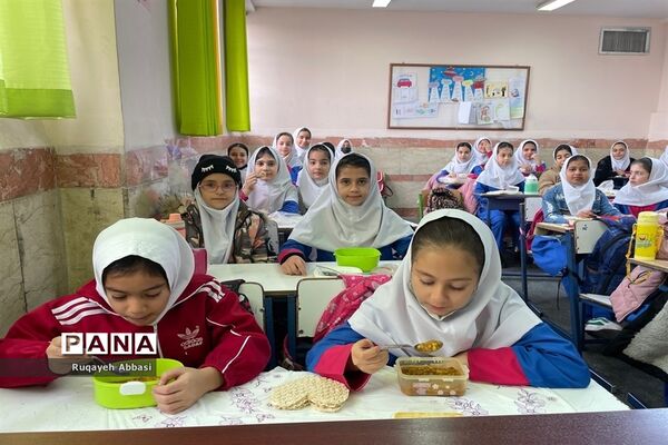 بسیج ملی تغذیه در دبستان زکیه شهرستان ملارد