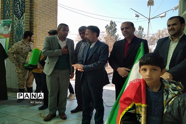 غبار رویی مزار شهدا و رژه موتوری  در شهرستان خلیل آباد 