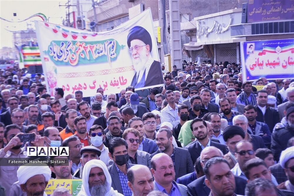 راهپیمایی ۲۲ بهمن در شهرستان زابل