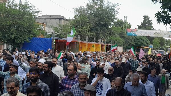  حضور بی نظیر مردن نیشابور در راهپیمایی بر علیه حمله رژیم صهیونسیتی