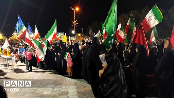  تجدید پیمان با مقاومت در تجمع مردم زیارتعلی رودان و محکومیت حملات آمریکا