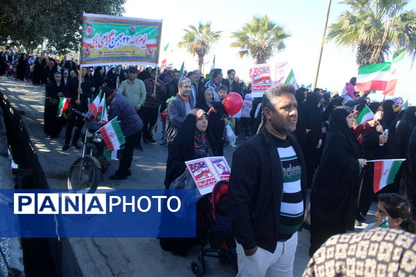 شکوه حضور مردم بوشهر در راهپیمایی ۲۲ بهمن