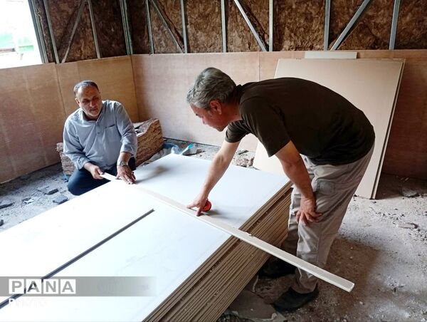 مدرسه شش‌ کلاسه در حال ساخت روستای «قلعه‌نو» کلات به کارگاه بزرگ خدمت تبدیل شد