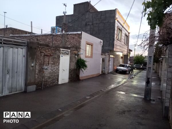 بارش رحمت الهی همراه با تگرگ در شهرستان نیشابور 