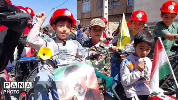 همایش دوچرخه‌سواری و پیاده‌روی دانش‌آموزان در سورشجان 