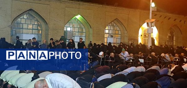 مراسم وداع با شهید امنیت هادی میرآبادی در مسجد جامع شهرستان نیشابور 