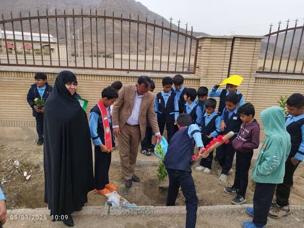 مراسم نمادین کاشت نهال در حاجی‌آباد 