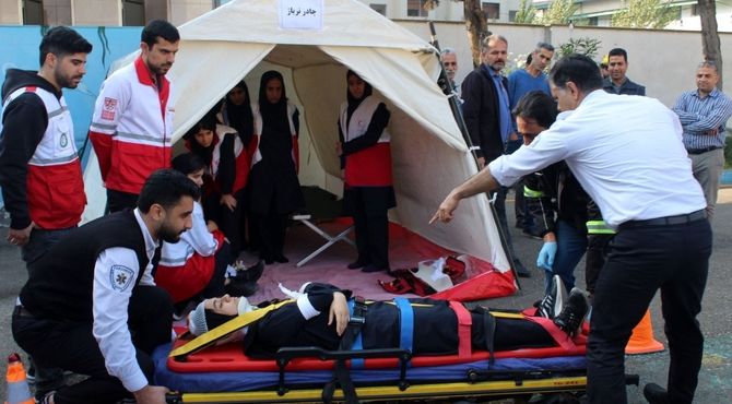 بیست و هفتمین مانور سراسری زلزله در شهرستان آمل 