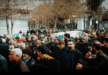 حضور مردم شهید پرور شهرستان شیروان در تشیع پیکر مطهر شهید