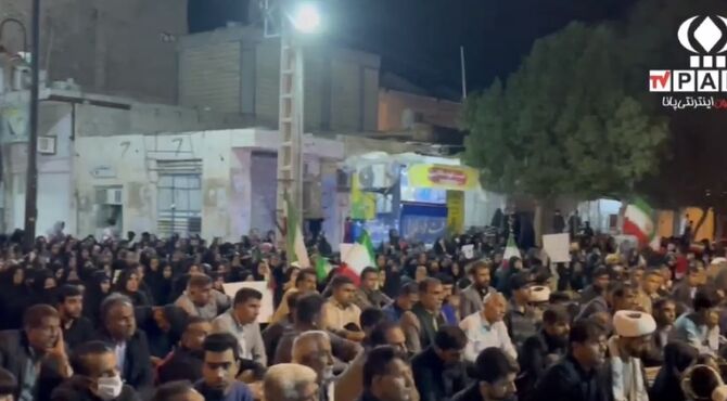 شب سی ام تجمع مردم شهرستان قلعه گنج