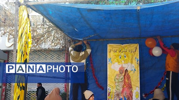 لحظاتی از آماده سازی موکب ها برای مهمانی کیلومتری نیشابور 