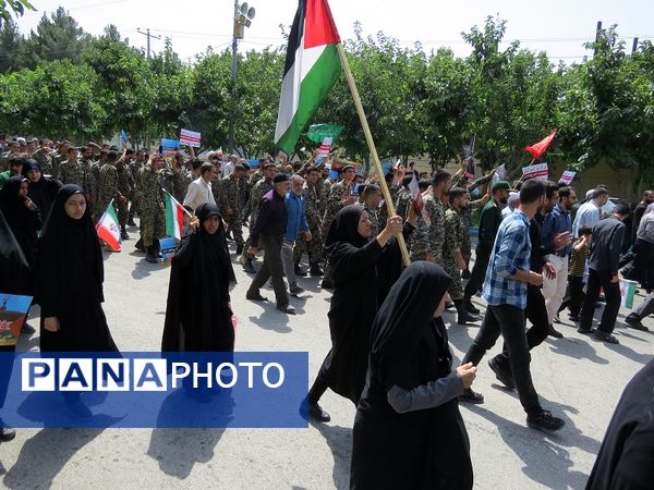 حضور پرشور مردم شهرستان بجنورد در راهپیمایی حمایت از غزه 