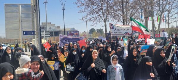 راهپیمایی با‌شکوه روز قدس با حضور فرهنگیان گلبهار 