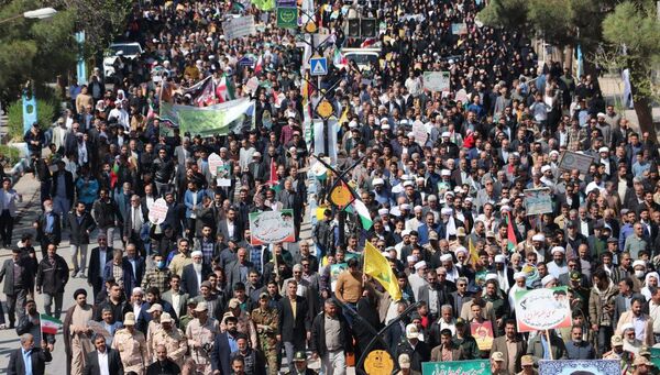 خروش مردم تربت‌جام در راهپیمایی روز قدس 