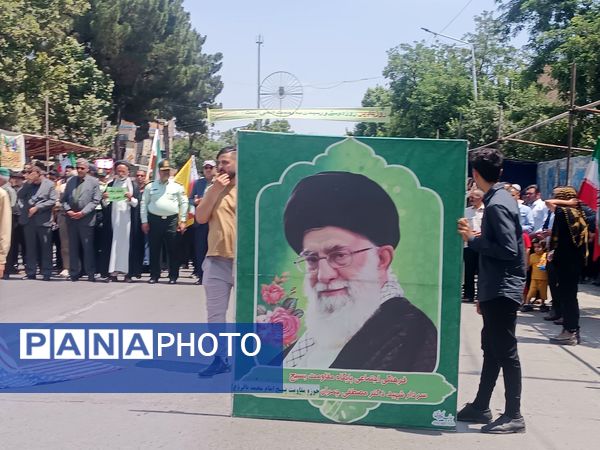  حضور بی نظیر مردن نیشابور در راهپیمایی بر علیه حمله رژیم صهیونسیتی