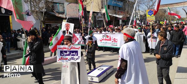 لبیک مردم شهرستان شیروان به رهبری با حضور باشکوه در راهپیمایی روز قدس