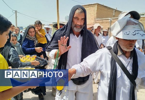 کاروان پیاده انصارالحسین به منطقه خانمیرزا رسید 