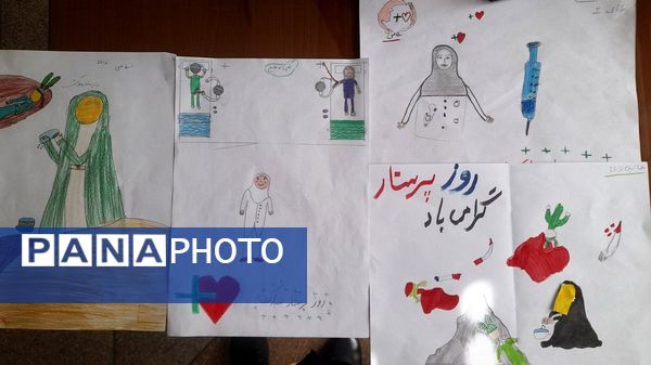 تجلیل دانش‌آموزان پیشتازان دبستان «دانش و هنر» نظرآباد از پرستاران بیمارستان امام حسن(ع) 