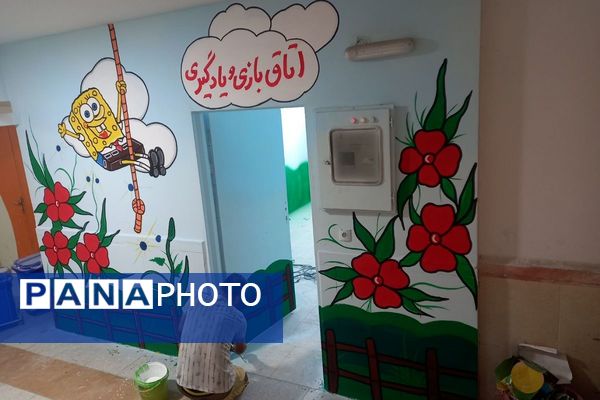 زیباسازی مدارس ملارد به منظور استقبال از دانش‌آموزان با محیطی شاد و تجهیزات نو 