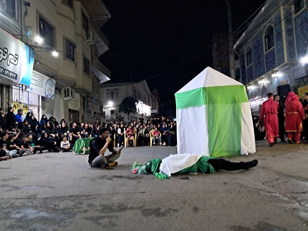 آیین خیمه سوزان در مسجد ابوالفضل قائمشهر