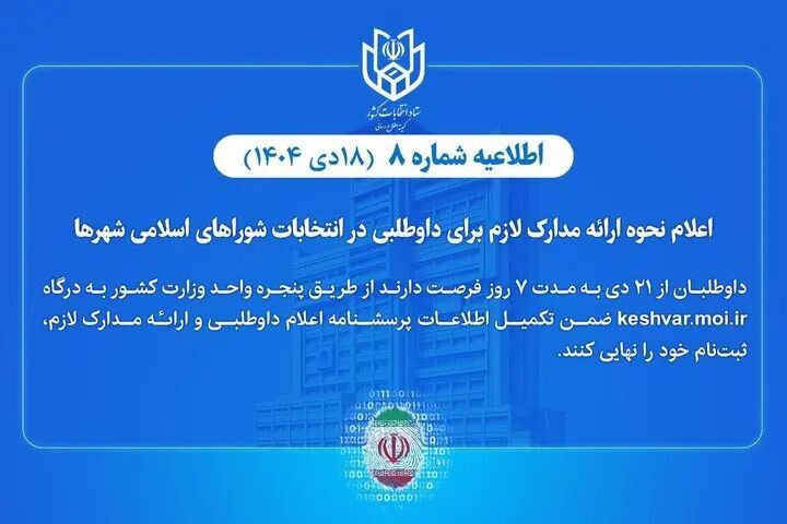 اعلام نحوه ارائه مدارک لازم برای داوطلبی در انتخابات شوراهای اسلامی شهرها