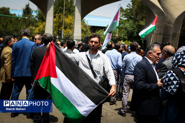 تجمع مقابل دانشگاه تهران در محکومیت ترور شهید اسماعیل هنیه