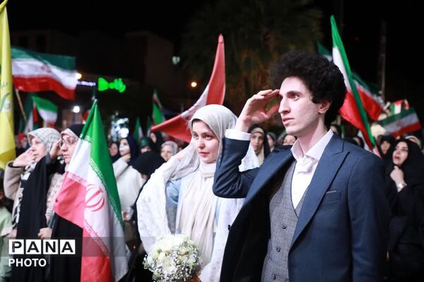 میدان فلسطین میزبان جشن عقد یکی از زوج های جانفدای تهرانی