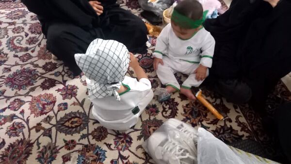 عزاداری به یاد حضرت علی اصغر(ع) در رواق دارالحجه مشهدالرضا(ع)