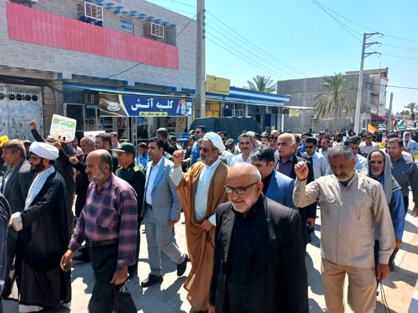 راهپیمایی روز قدس در تنگستان، شبانکاره، سعدآباد و بوشهر