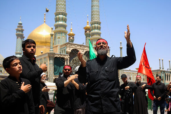 عرض تسلیت دسته‌های عزاداری سالروز شهادت امام باقر(ع) به کریمه اهل بیت