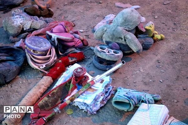 آثار برجای مانده از تخریب یک مدرسه و چند واحد مسکونی بر اثر حملات دشمن در پردیسان قم