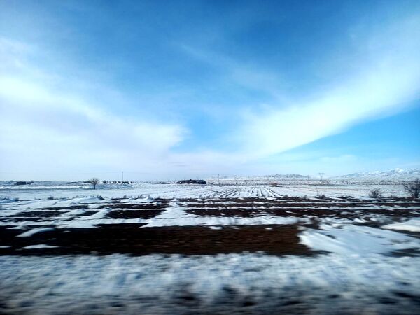 بارش برف زمستانی در روستا بتو 