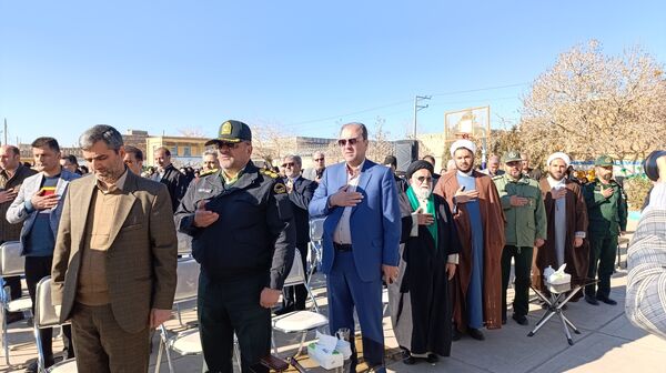 آیین نواختن زنگ انقلاب اسلامی به مناسبت چهل و ششمین سالگرد پیروزی انقلاب در نیشابور