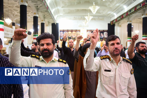 مراسم گرامیداشت شهدای اقتدار و امنیت «فراجا» در حرم حضرت معصومه(س)