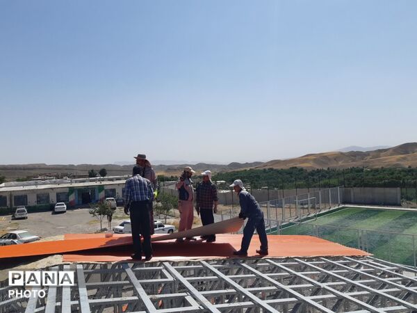 عملیات اجرایی آموزشگاه ۶ کلاسه «شهید دربندی» در روستای قلعه‌ نوِ کلات 
